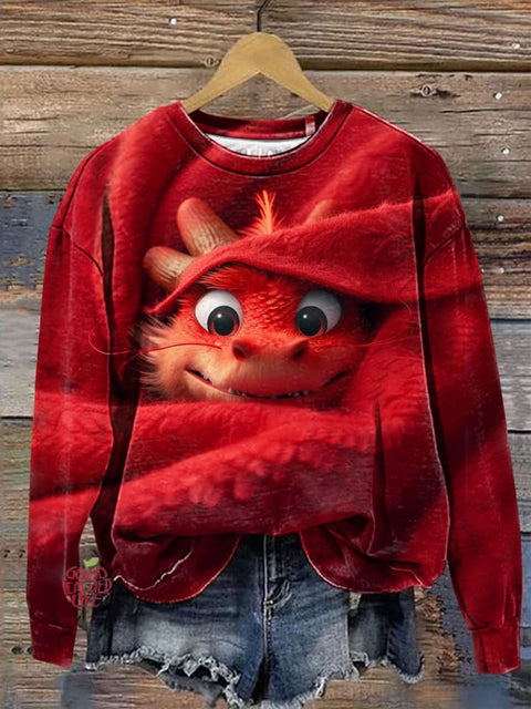 Dragon Year Cute Dragon Baby Art Print Casual Sweatshirt