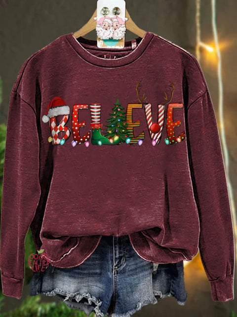 Believe Christmas Casual  Sweatshirt