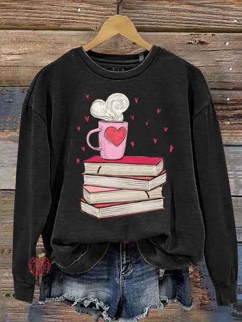 Valentine's Day Print Casual  Sweatshirt