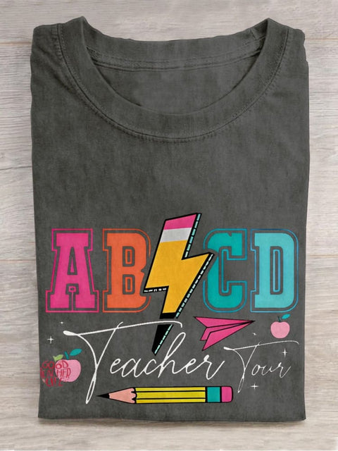 ABCD Teacher Tour Casual Print T-shirt