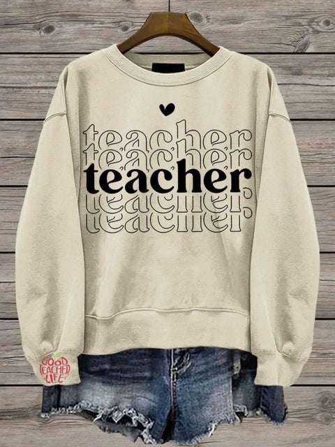 Retro Teacher Cute Casual  Sweatshirt