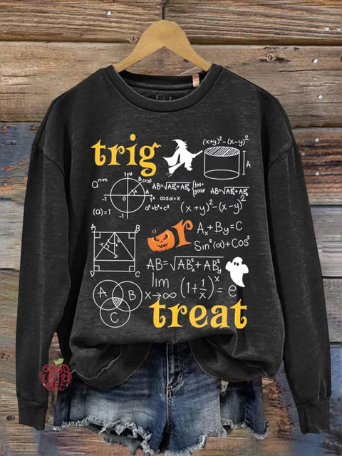 Trig or Treat Halloween Math Teacher Casual Sweatshirt