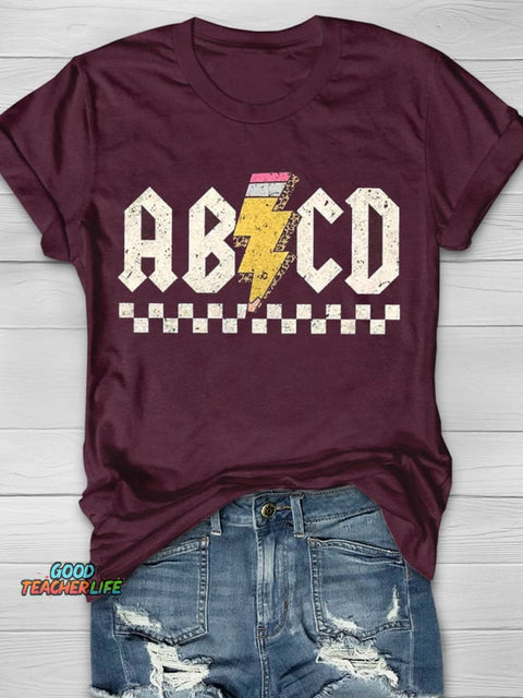 Abcd Teacher Comfort Colors T-shirt