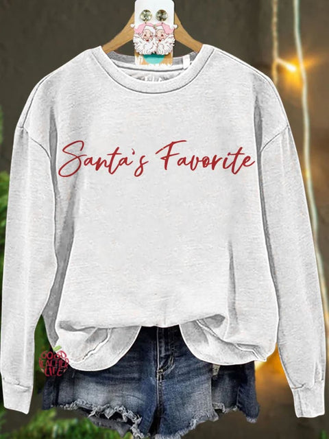 Christmas Santas Favorite Teacher Casual  Sweatshirt