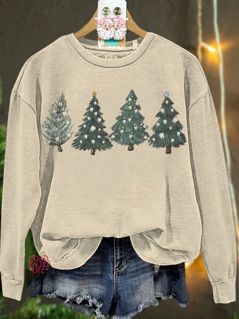 Christmas Xmas Tree Teeth Dentist Casual  Sweatshirt