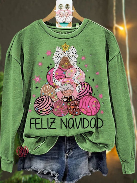 Christmas Mexican Chocolate Pink Christmas tree Casual  Sweatshirt