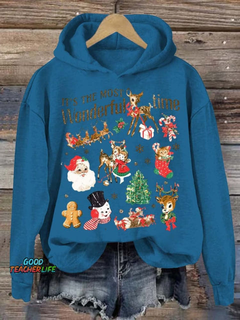 Women's Lovely Christmas Art Print Casual Sweatshirt