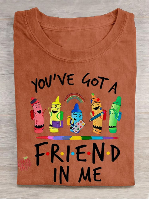 You've Got A Friend In Me Teacher Casual Print T-shirt