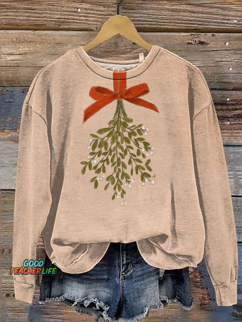 Christmas Flower Art Print Casual  Sweatshirt