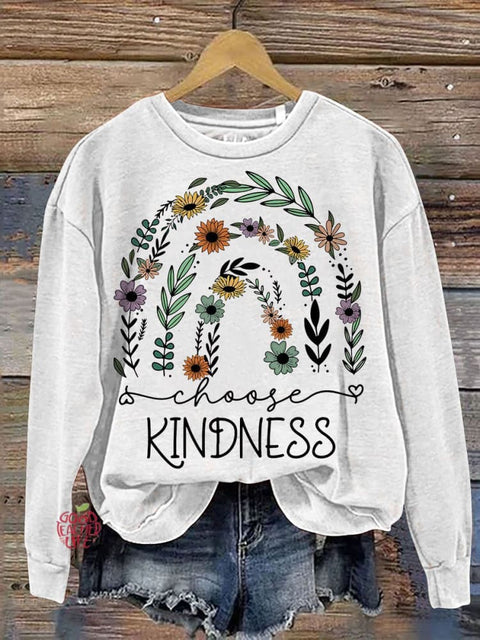 Choose Kindness Casual Print Sweatshirt