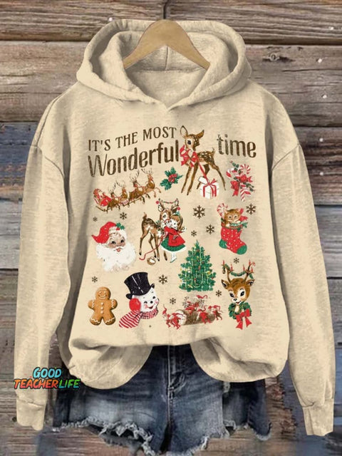 Women's Lovely Christmas Art Print Casual Sweatshirt