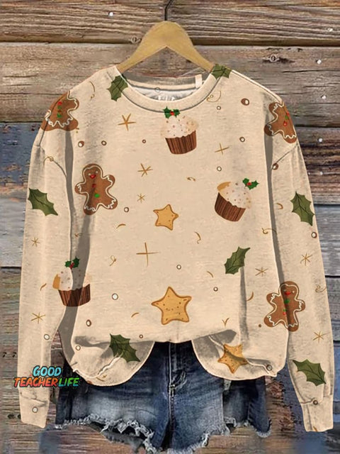 Christmas Pattern Art Print Casual  Sweatshirt