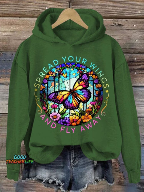 Spread Your Wings And Fly Away Butterfly Art Print Casual Sweatshirt