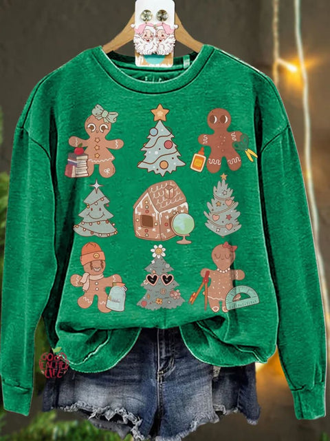 Christmas Teacher Gingerbread Casual  Sweatshirt