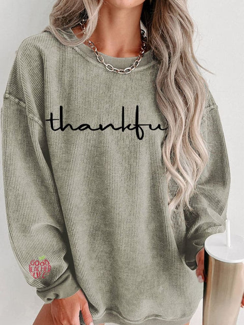 Thankful Thanksgiving Women's Casual Print Shirt