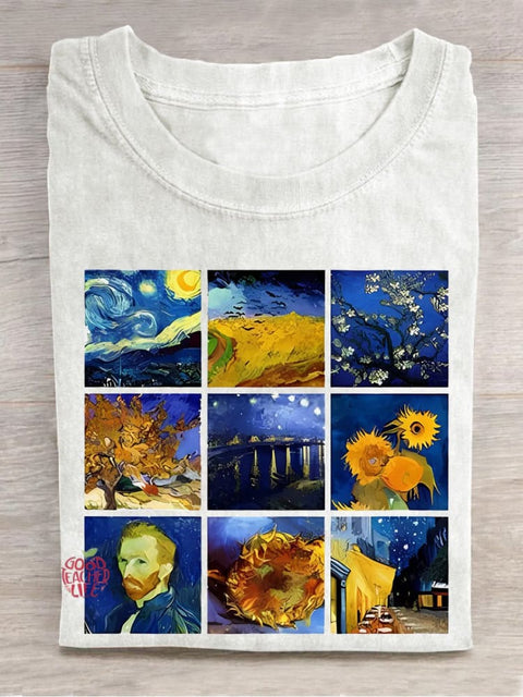 Works Of Famous Artists Teacher Casual Print T-shirt