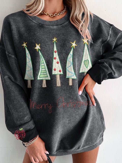 Women's Tree Merry Christmas Casual Print Sweatshirt