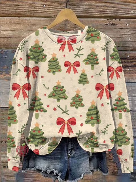 Christmas Pattern Art Print Casual Sweatshirt