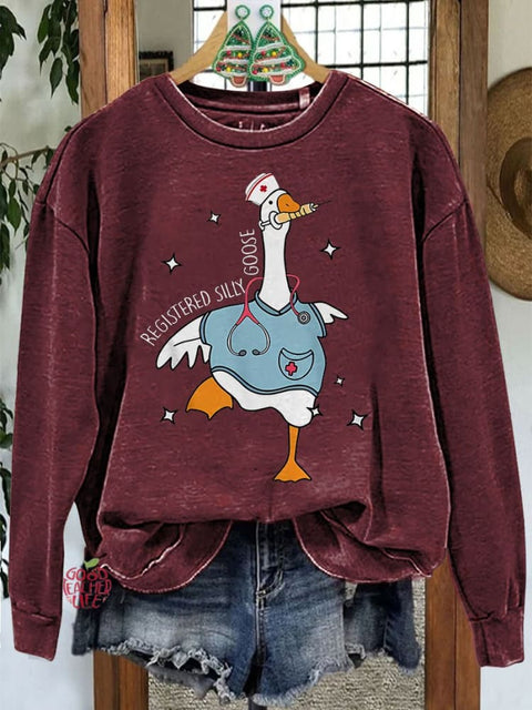 Nurse Silly Goose Nursing Student Casual Sweatshirt