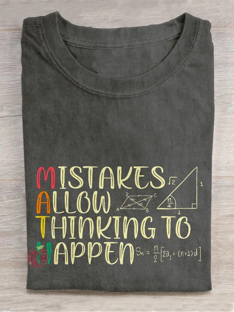 Math Lover Inspirational Casual Print T-shirt