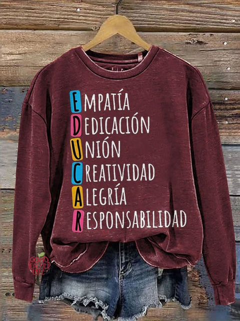 Spanish Teacher Quote Spanish Teacher Casual  Sweatshirt