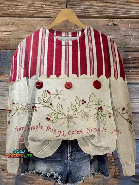 Women's Crew Neck Geometric Pattern Printed Casual Long Sleeve Sweatshirt