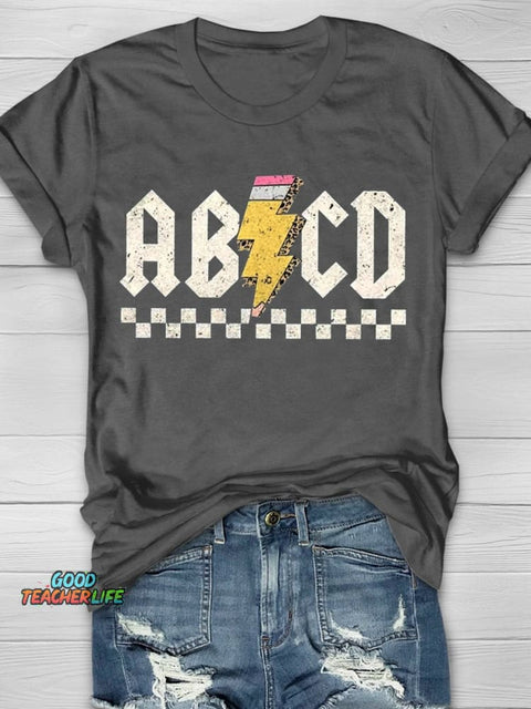 Abcd Teacher Comfort Colors T-shirt