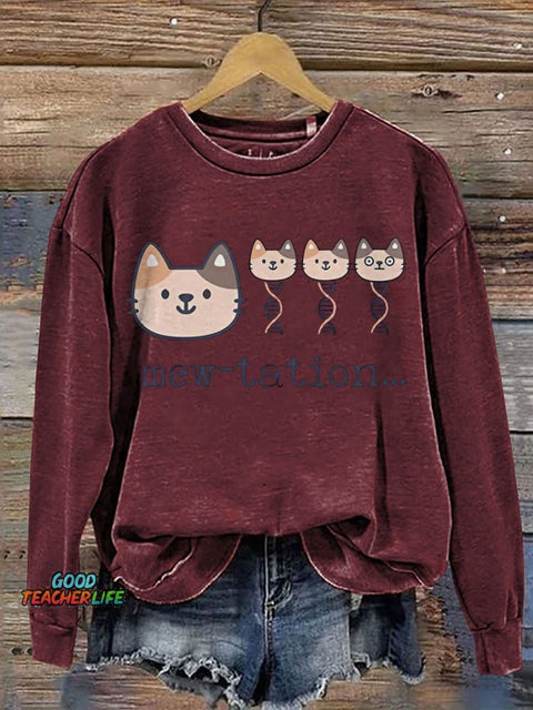 Cat DNA Biochemistry Teacher Casual  Sweatshirt