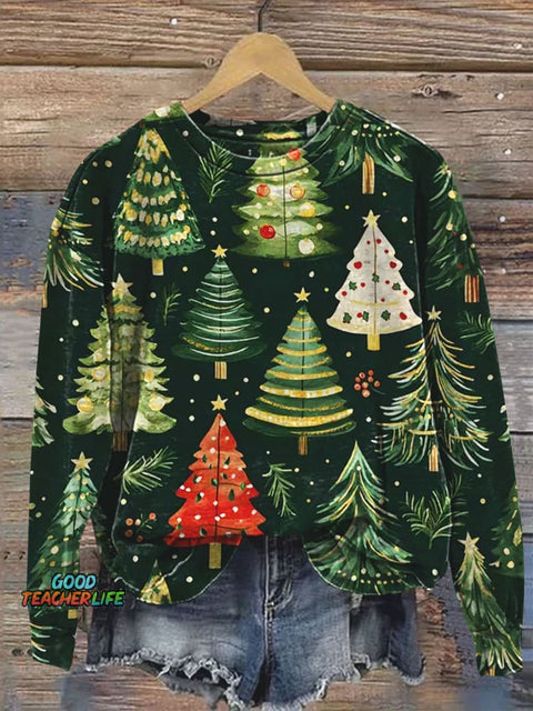 Christmas Tree  Art Print Casual  Sweatshirt