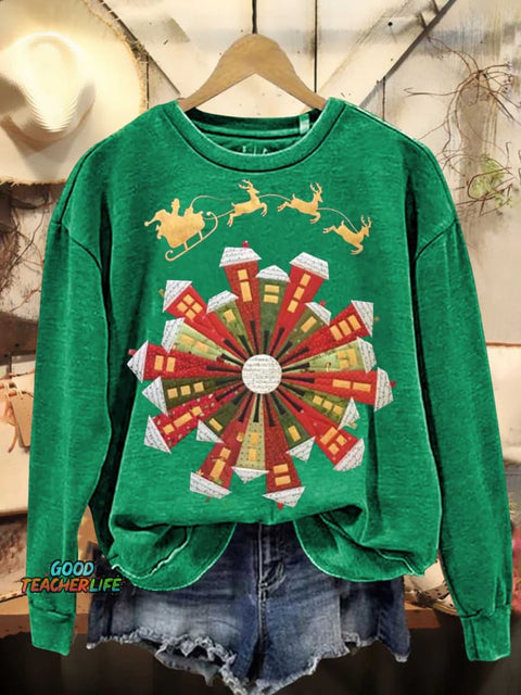 Christmas Santa Claus Elk Casual Sweatshirt