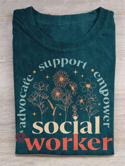 Social Worker Teacher Art Print Casual T-Shirt