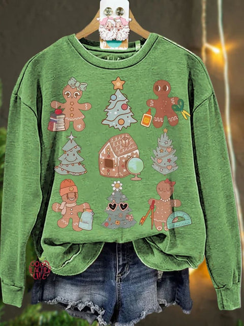 Christmas Teacher Gingerbread Casual  Sweatshirt