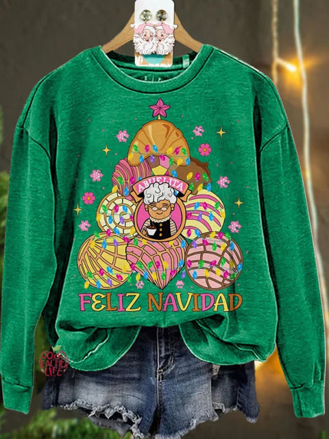 Christmas Mexican Christmas Cafecito y Pan Dulce Casual  Sweatshirt