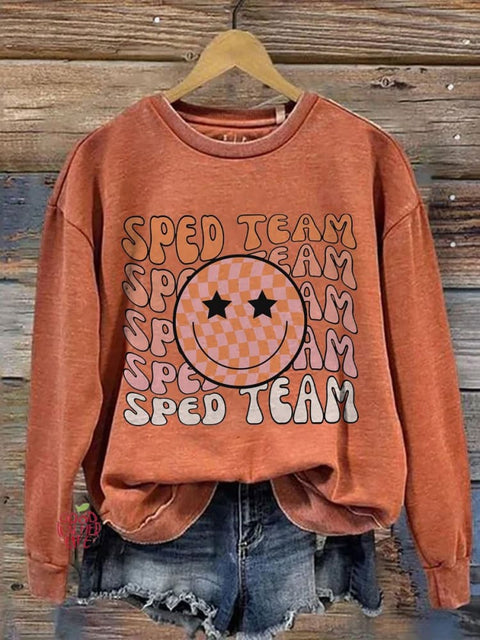 SPED Team Special Education Teacher Casual Print Sweatshirt