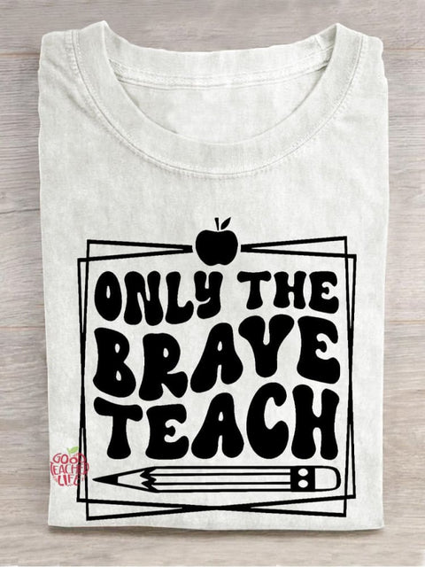 Only The Braye Teach Pencil Apple Casual Print T-shirt