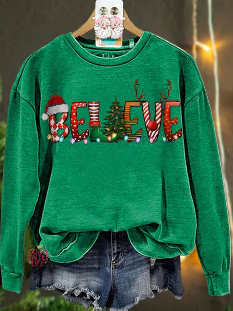 Believe Christmas Casual  Sweatshirt