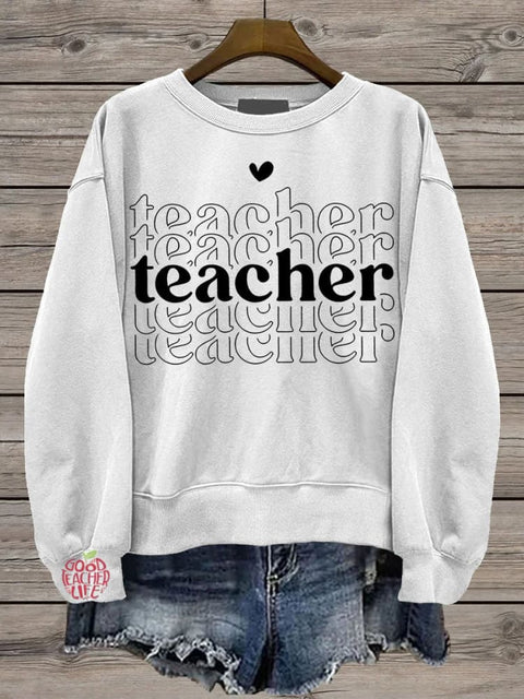 Retro Teacher Cute Casual  Sweatshirt