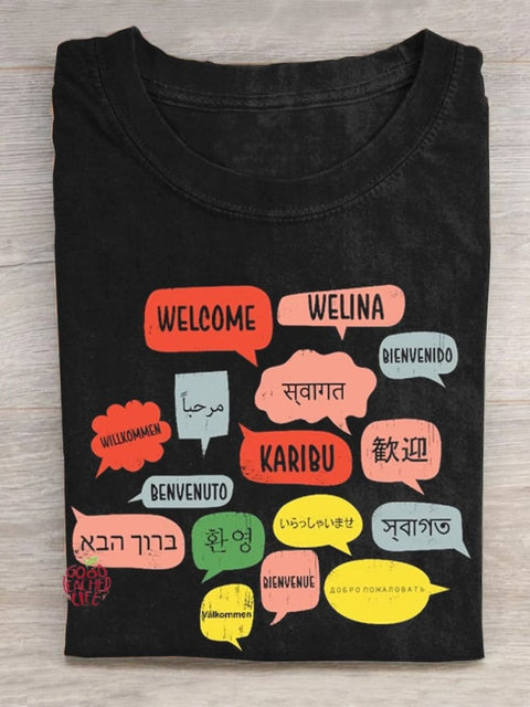 Welcome in Different Language Teacher T-Shirt