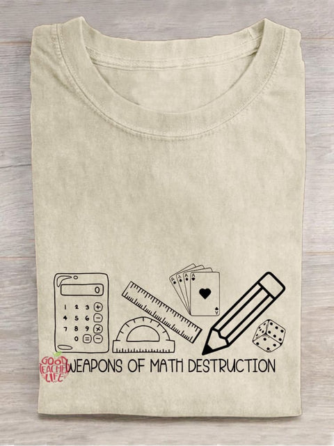 Weapons of Math Destruction Math Teacher Casual Print T-shirt