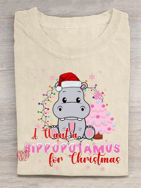 I Want a Hippopotamus For Christmas  Teacher T-Shirt