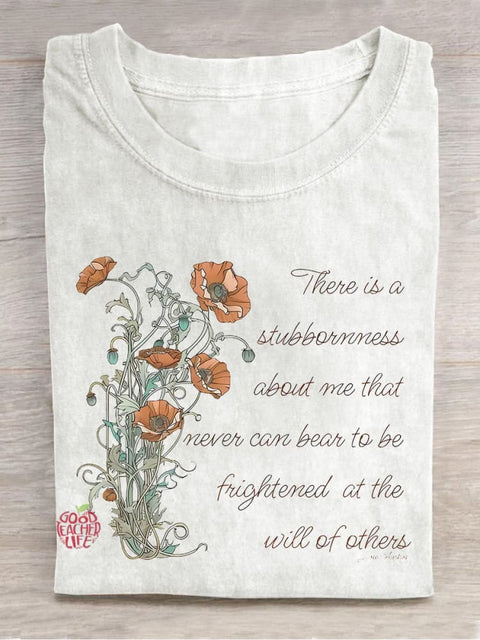 Pride And Prejudice Quote Teacher Casual Print T-shirt