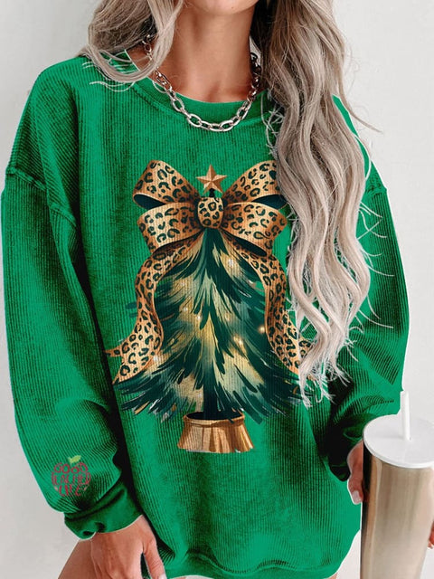 Christmas tree Coquette Women's Casual Print Sweatshirt