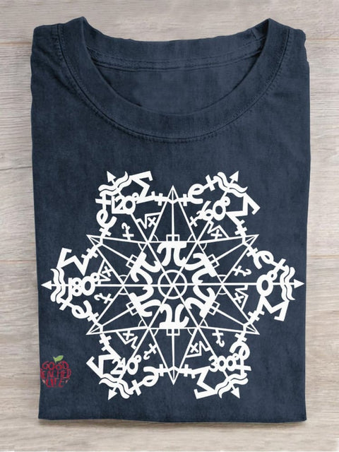 Pi Snowflakes Teacher Casual Print T-shirt