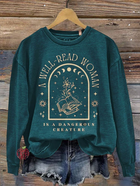 Read Books Teacher Print Casual Long Sleeve Sweatshirt