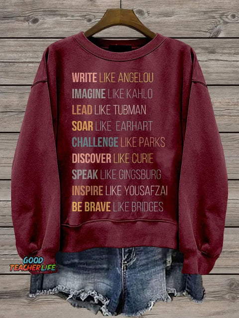 History Month Feminist Casual Print Sweatshirt