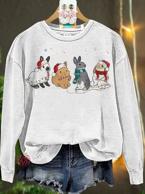 Christmas Cute Rabbit Casual  Sweatshirt