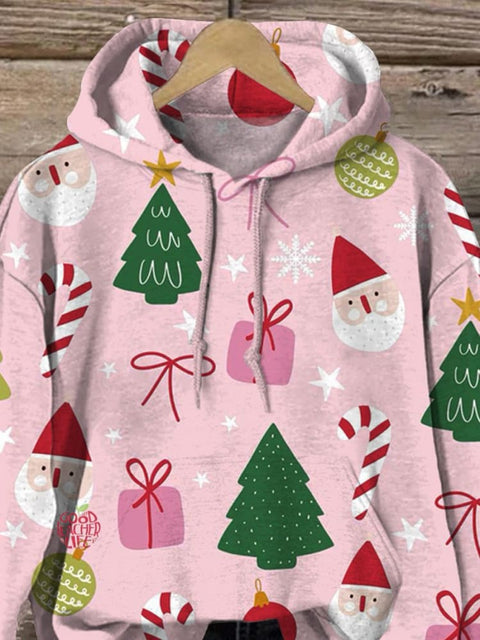 Cartoon Christmas Pattern Printed Casual Sweatshirt