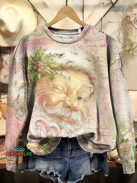 Santa Claus Art Print Casual Sweatshirt