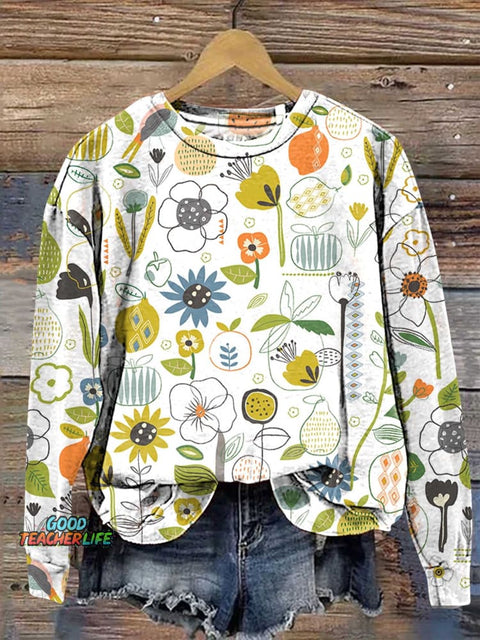 Floral Mental Health Casual Sweatshirt