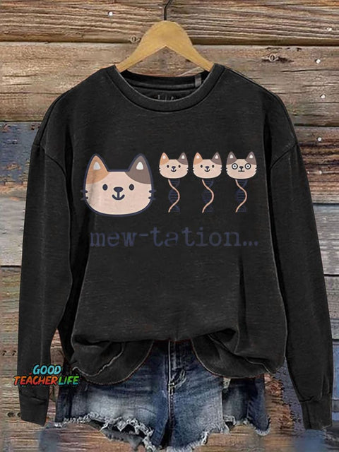 Cat DNA Biochemistry Teacher Casual  Sweatshirt